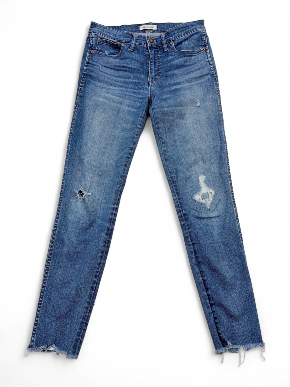 Madewell 9in High-Rise Skinny Jeans Sz 28 Distressed Raw Hem